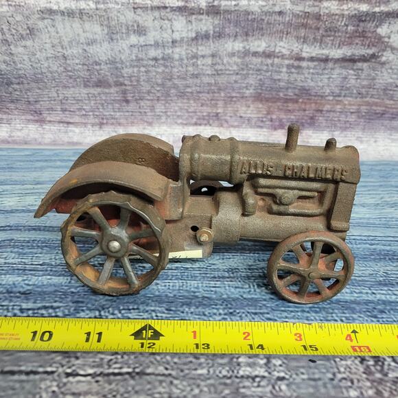 Vintage Arcade Allis-Chalmers tractor diecast heavy missing seat/man rustic - Picture 4 of 8
